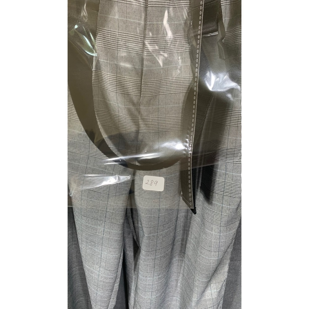 Grey Lab Los Angeles Plaid High Waist Belted Trousers Grey XS NEW - Picture 7 of 7